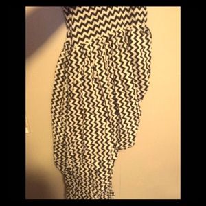 Black and white harem pants